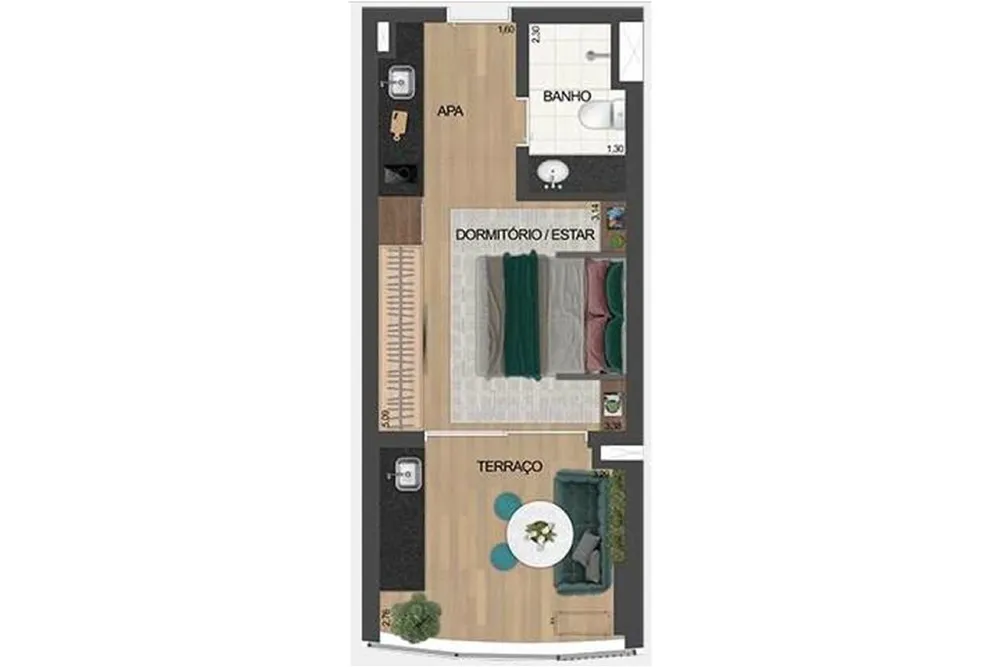 Apartamento, 1 quarto, 29 m² - Foto 3