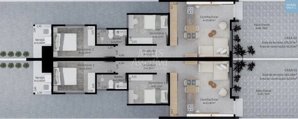 Casa, 2 quartos, 62 m² - Foto 1