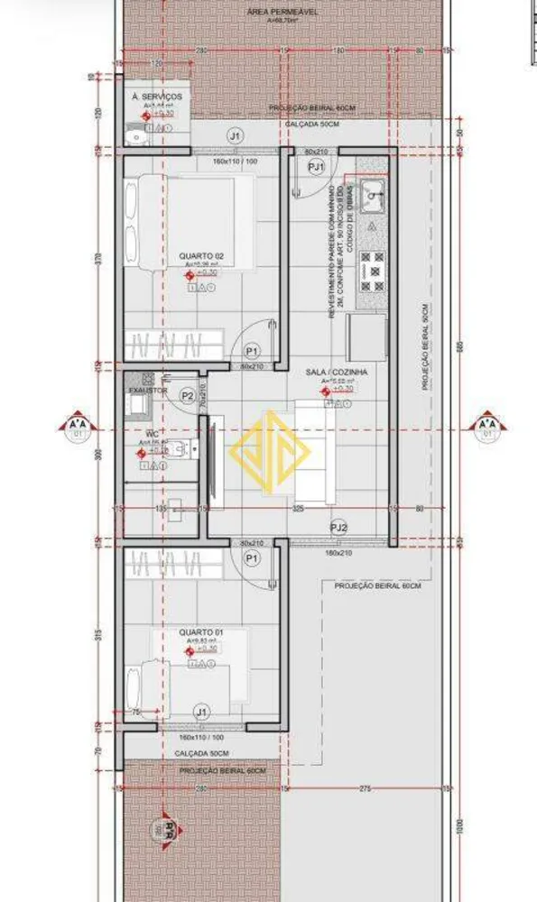 Casa, 2 quartos, 48 m² - Foto 2