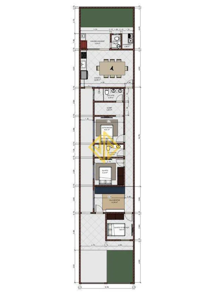 Casa, 3 quartos, 124 m² - Foto 2