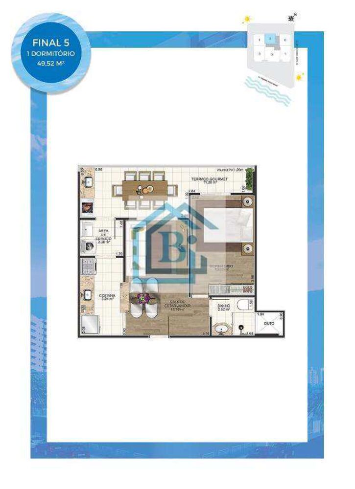 Apartamento, 1 quarto, 50 m² - Foto 4