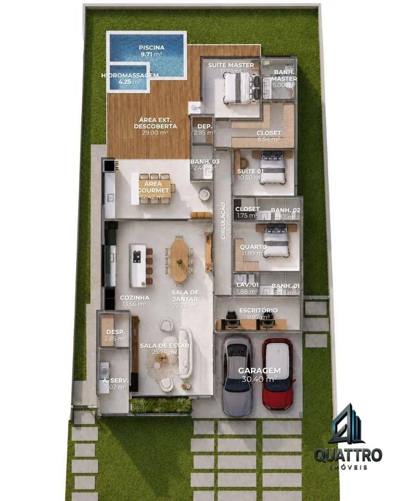 Casa de Condomínio, 3 quartos - Foto 2