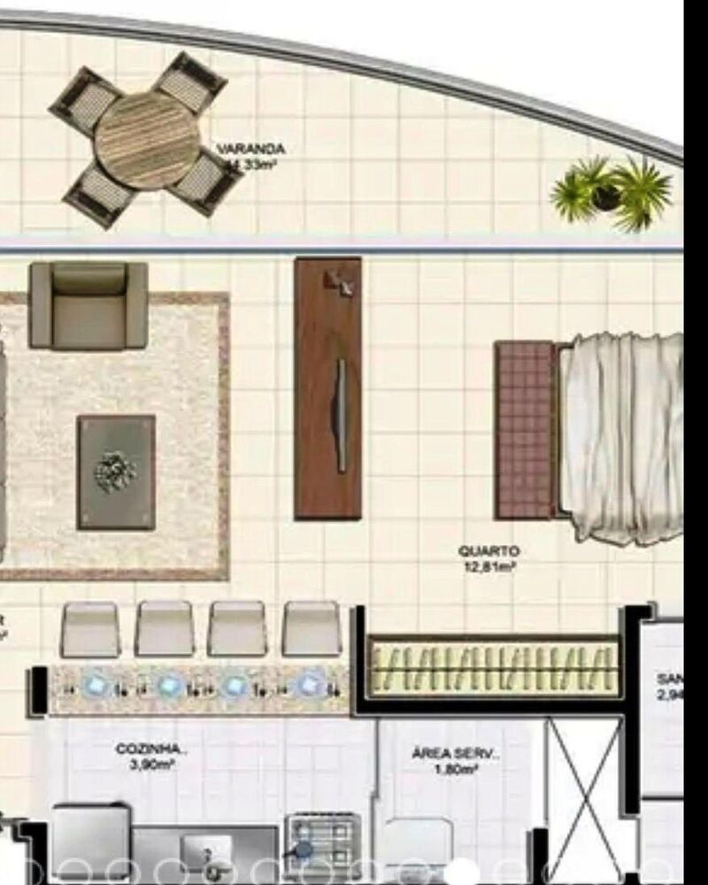 Apartamento, 1 quarto, 54 m² - Foto 3