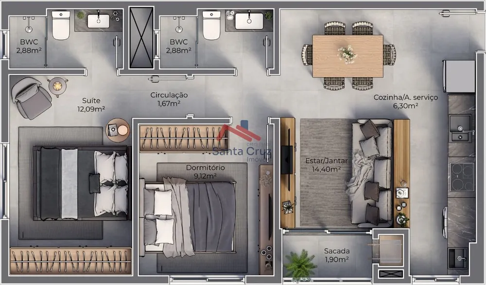 Apartamento, 2 quartos, 59 m² - Foto 16