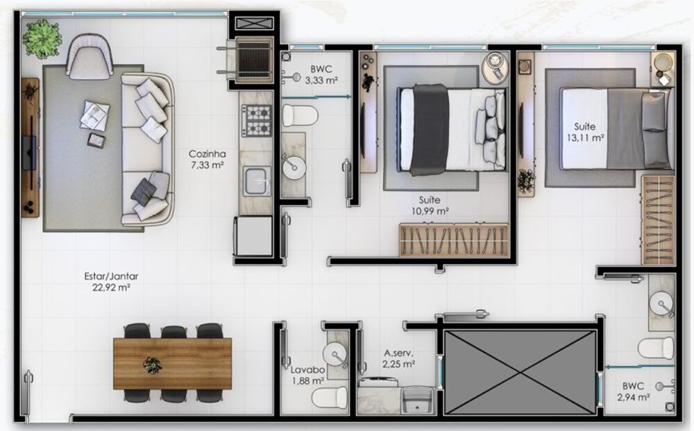 Apartamento à venda com 2 quartos, 77m² - Foto 4