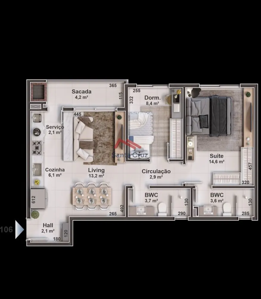 Apartamento, 2 quartos, 74 m² - Foto 5