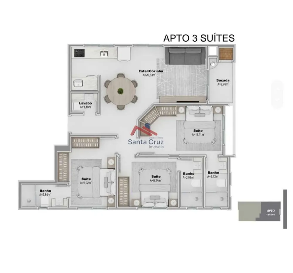 Apartamento, 3 quartos, 81 m² - Foto 2