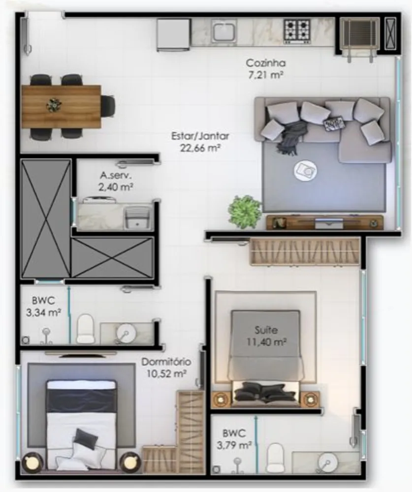 Apartamento, 2 quartos, 73 m² - Foto 11