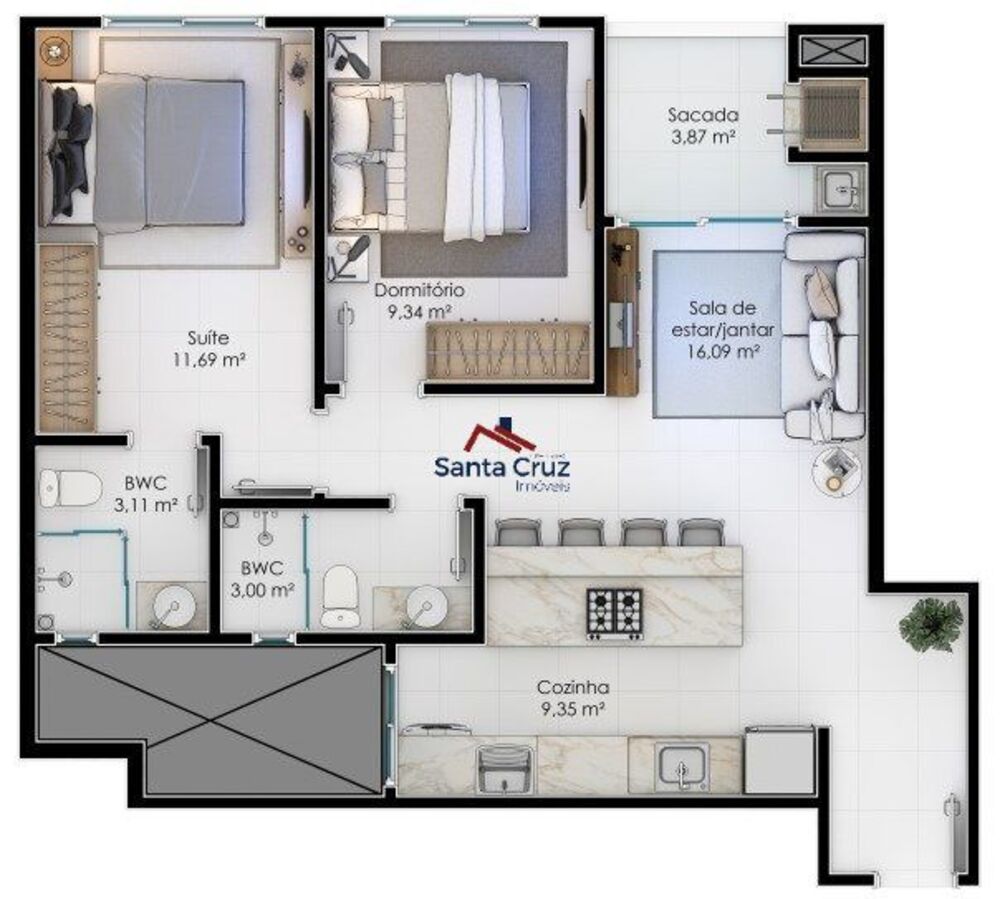 Apartamento, 2 quartos, 76 m² - Foto 2