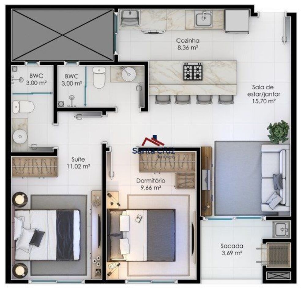 Apartamento, 2 quartos, 62 m² - Foto 2