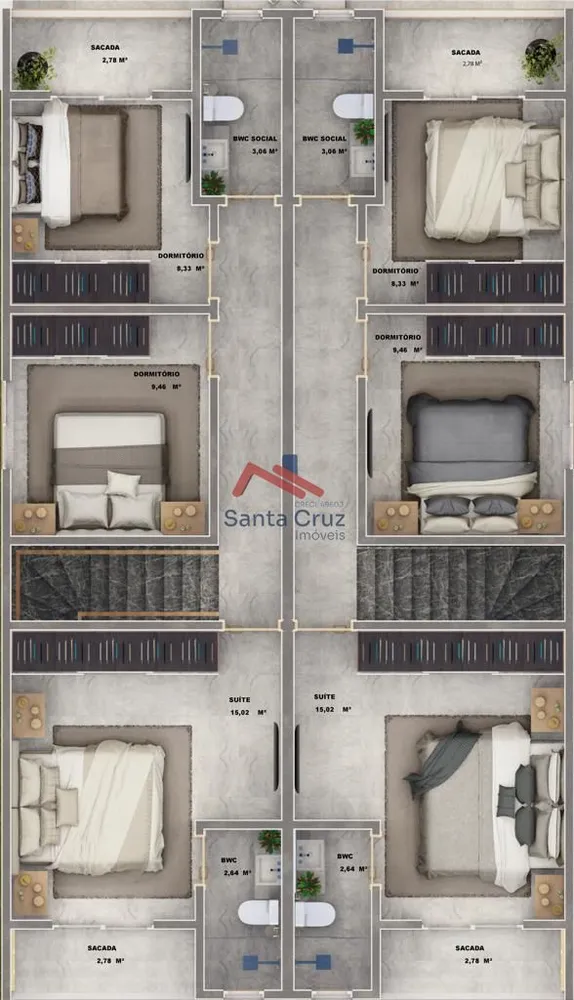 Sobrado, 3 quartos, 114 m² - Foto 1