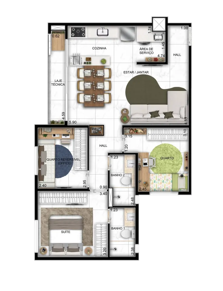 Apartamento, 2 quartos, 58 m² - Foto 6