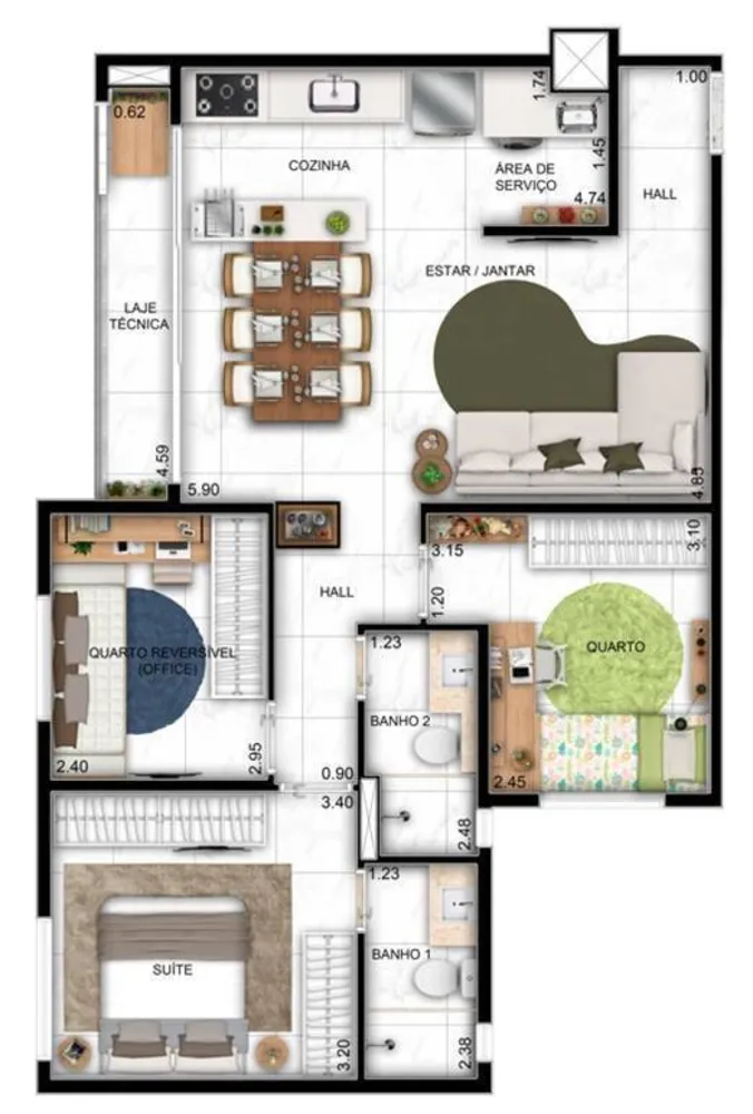 Apartamento, 3 quartos, 100 m² - Foto 15