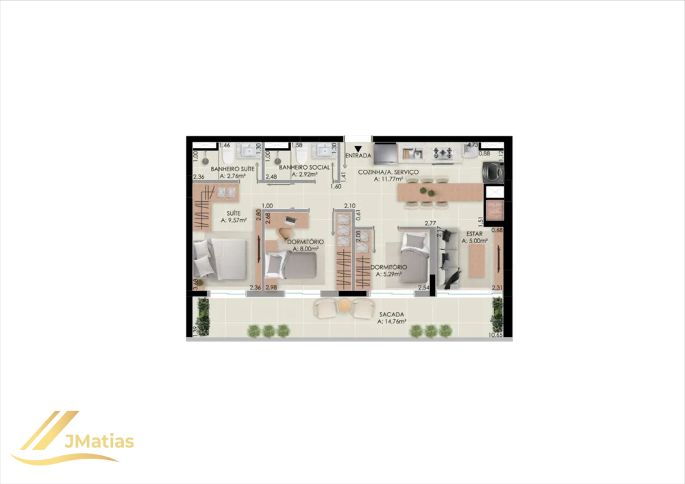 Apartamento, 2 quartos, 76 m² - Foto 1