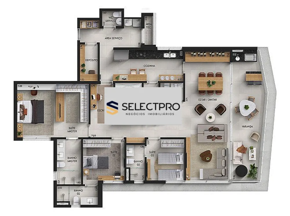 Apartamento, 3 quartos, 183 m² - Foto 1