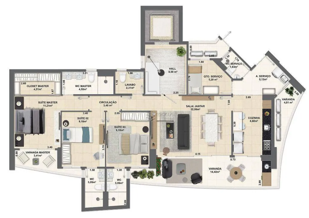 Apartamento, 4 quartos, 166 m² - Foto 8