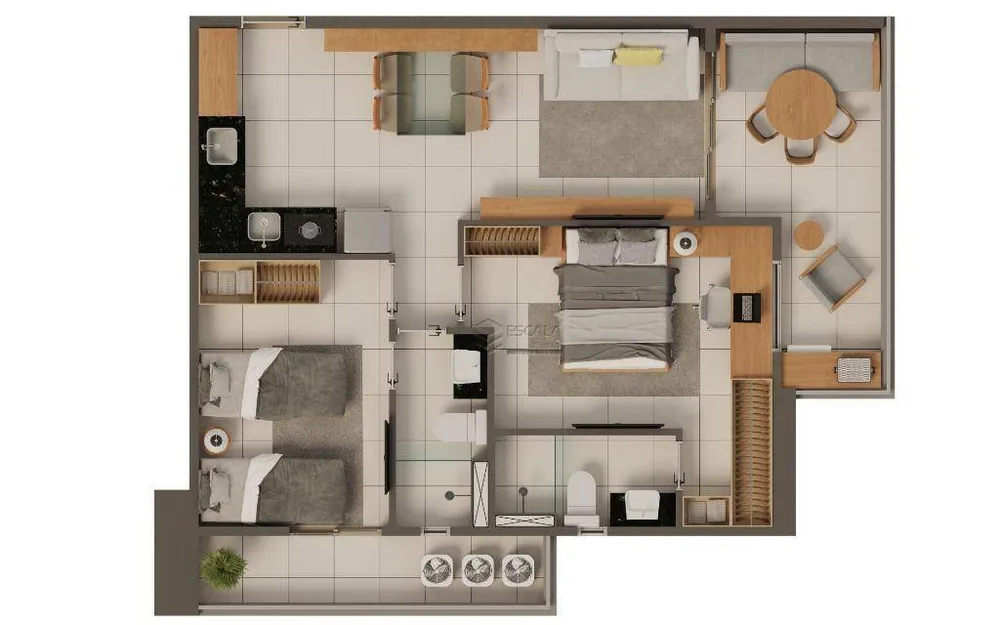Apartamento, 2 quartos, 65 m² - Foto 2
