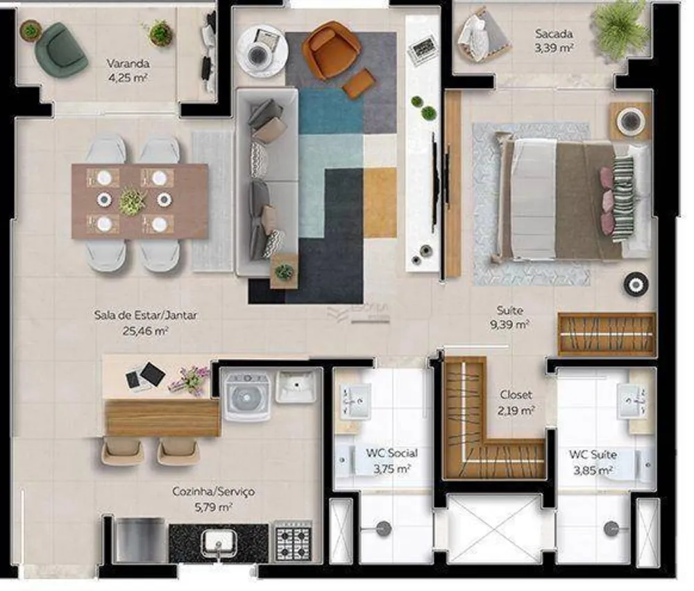 Apartamento, 2 quartos, 58 m² - Foto 6