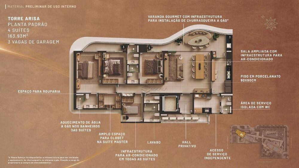 Apartamento, 3 quartos, 163 m² - Foto 3