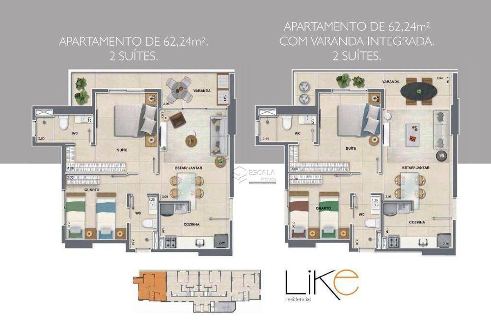 Apartamento à venda com 2 quartos, 54m² - Foto 11