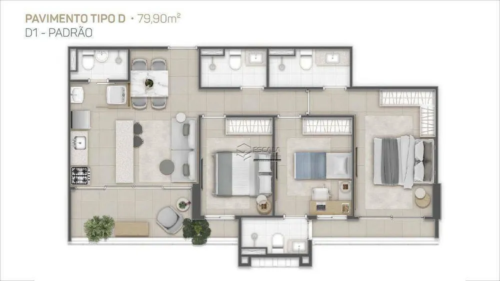 Apartamento, 3 quartos, 98 m² - Foto 11