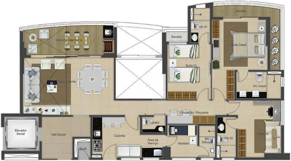 Apartamento, 3 quartos, 122 m² - Foto 1