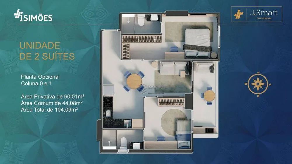 Apartamento, 2 quartos, 60 m² - Foto 3