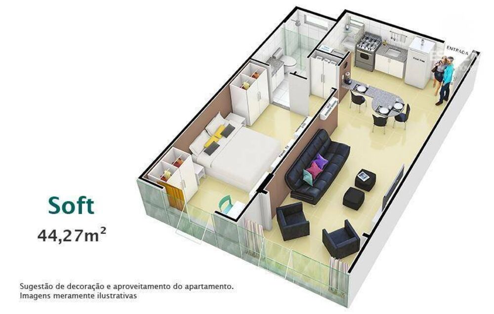 Apartamento à venda com 1 quarto, 44m² - Foto 8