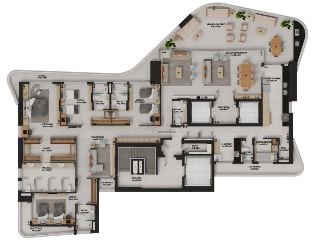 Apartamento, 3 quartos, 322 m² - Foto 4