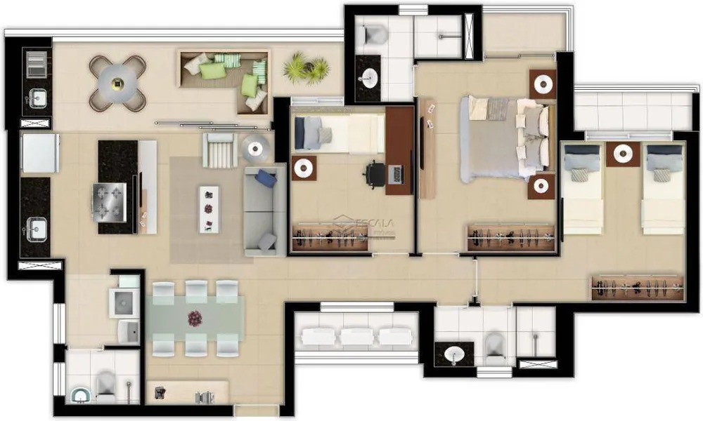 Apartamento, 3 quartos, 95 m² - Foto 3