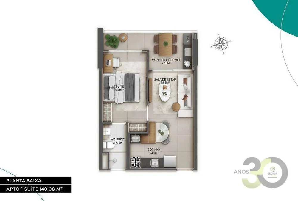Apartamento, 1 quarto, 40 m² - Foto 9
