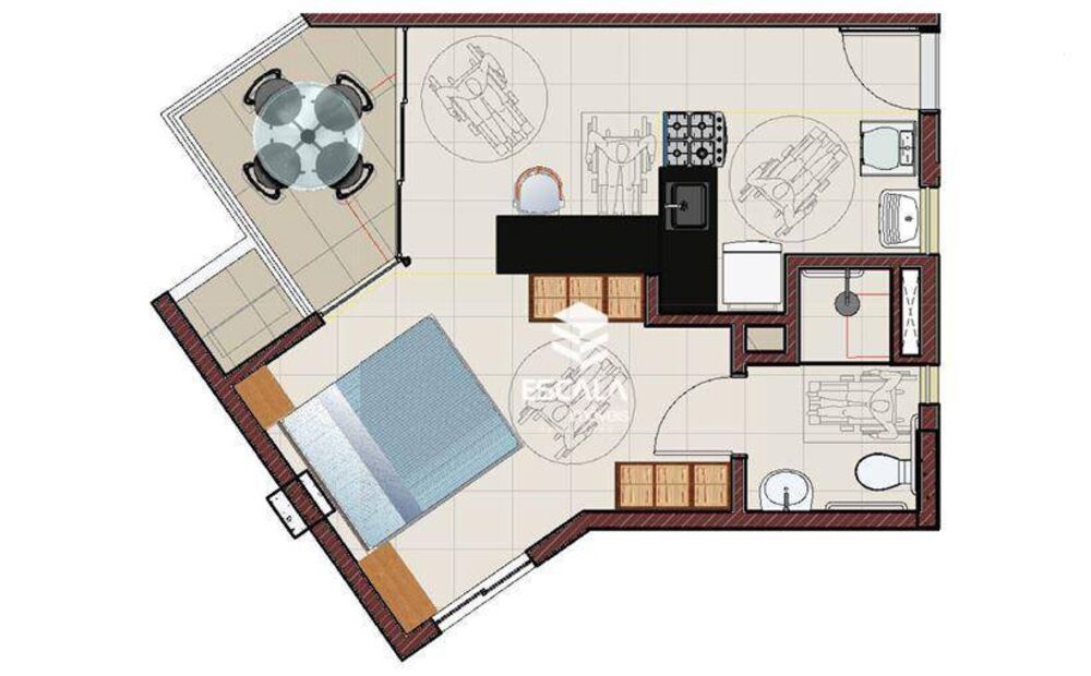 Apartamento, 1 quarto, 54 m² - Foto 2