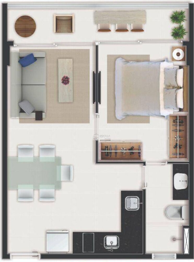 Apartamento, 1 quarto, 37 m² - Foto 3