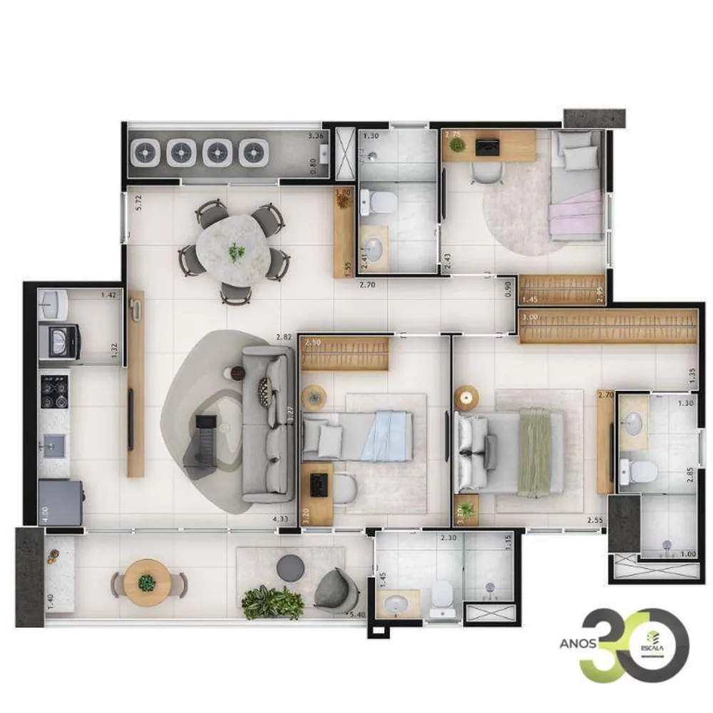 Apartamento, 3 quartos, 84 m² - Foto 1