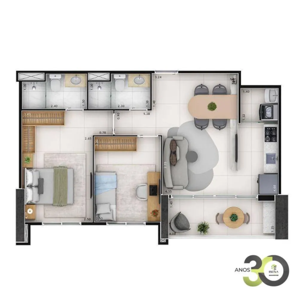 Apartamento, 3 quartos, 84 m² - Foto 2
