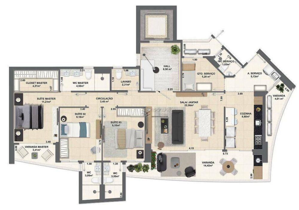 Apartamento, 4 quartos, 166 m² - Foto 12