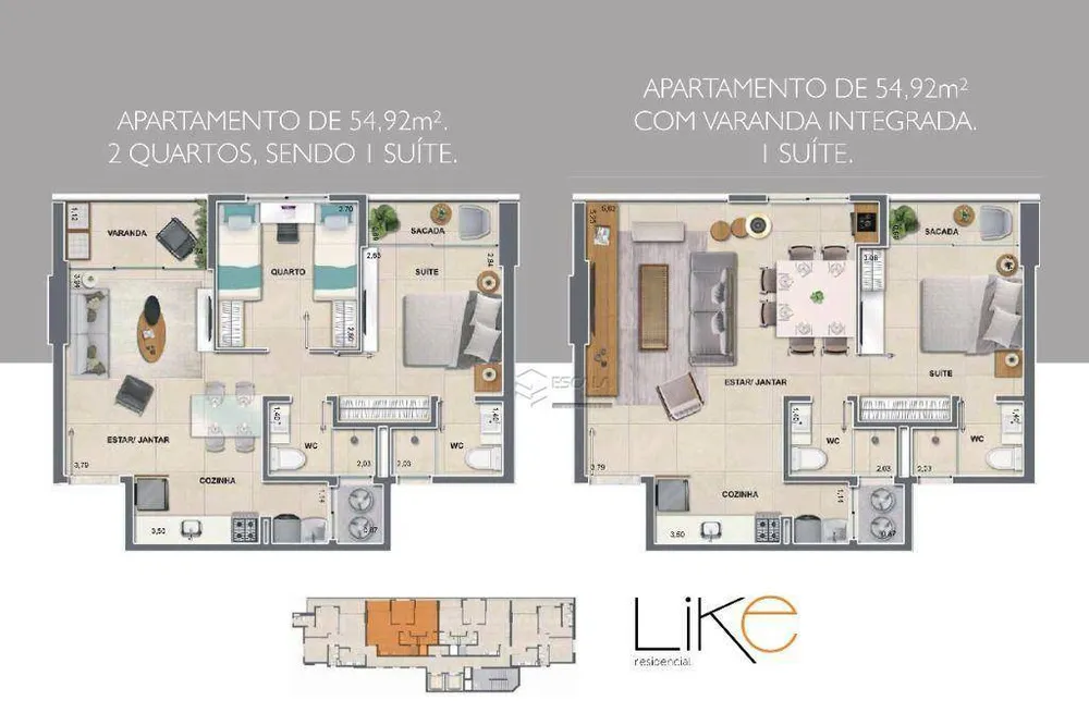 Apartamento, 2 quartos, 54 m² - Foto 4