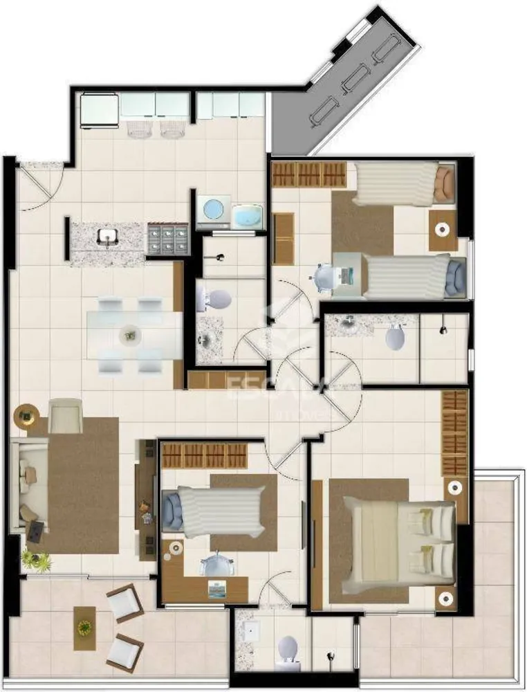 Apartamento, 3 quartos, 103 m² - Foto 1