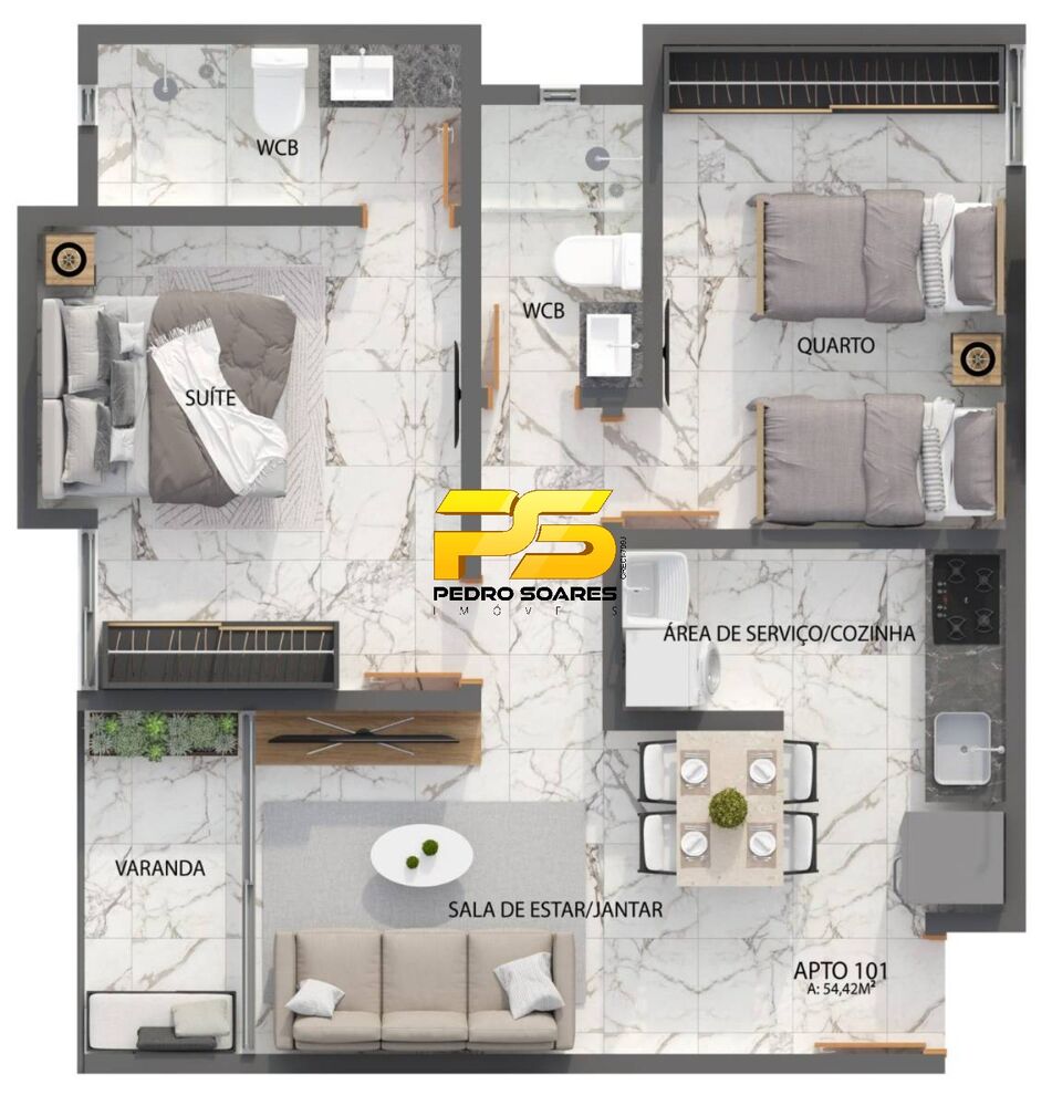 Apartamento à venda com 3 quartos, 69m² - Foto 4