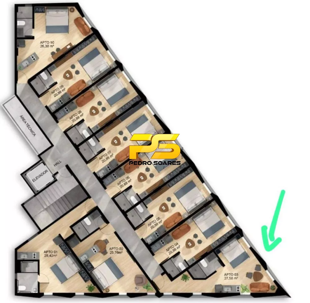 Apartamento à venda com 1 quarto, 27m² - Foto 4