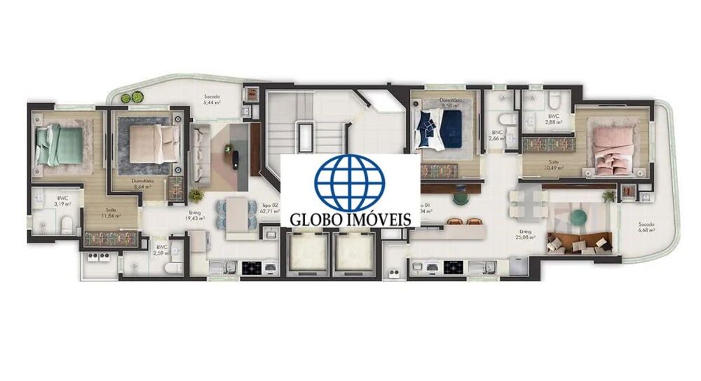 Apartamento, 3 quartos, 62 m² - Foto 11