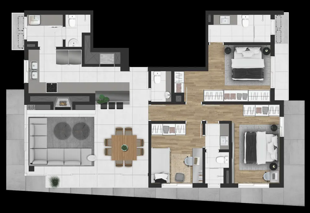 Apartamento, 3 quartos, 121 m² - Foto 3