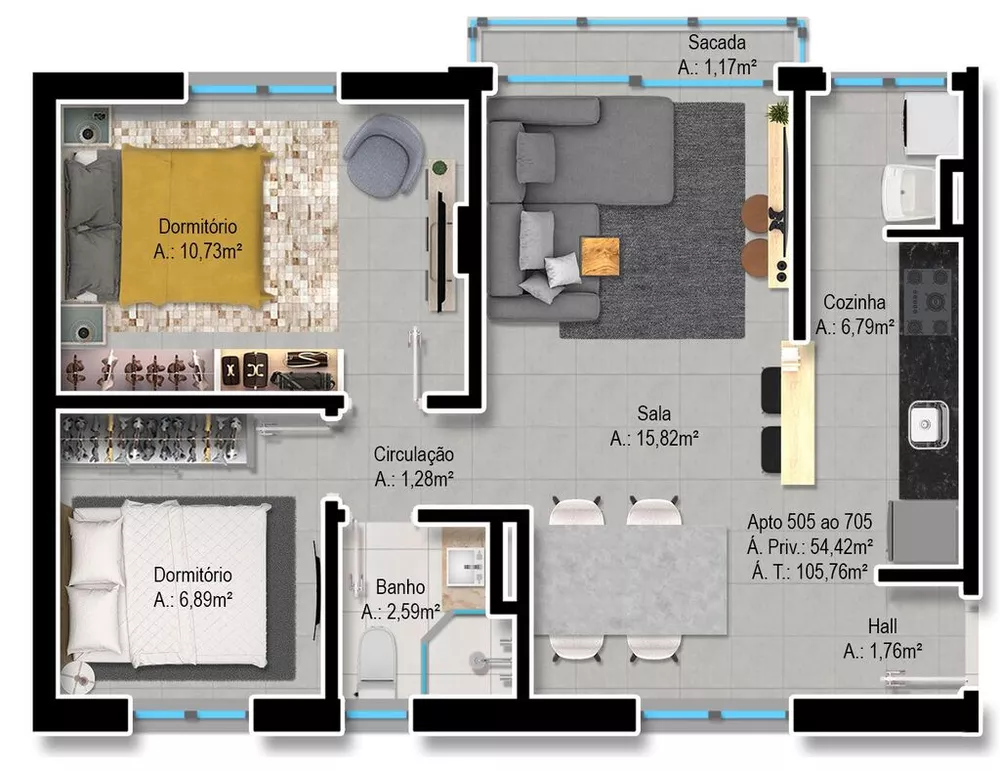 Apartamento, 2 quartos, 65 m² - Foto 7