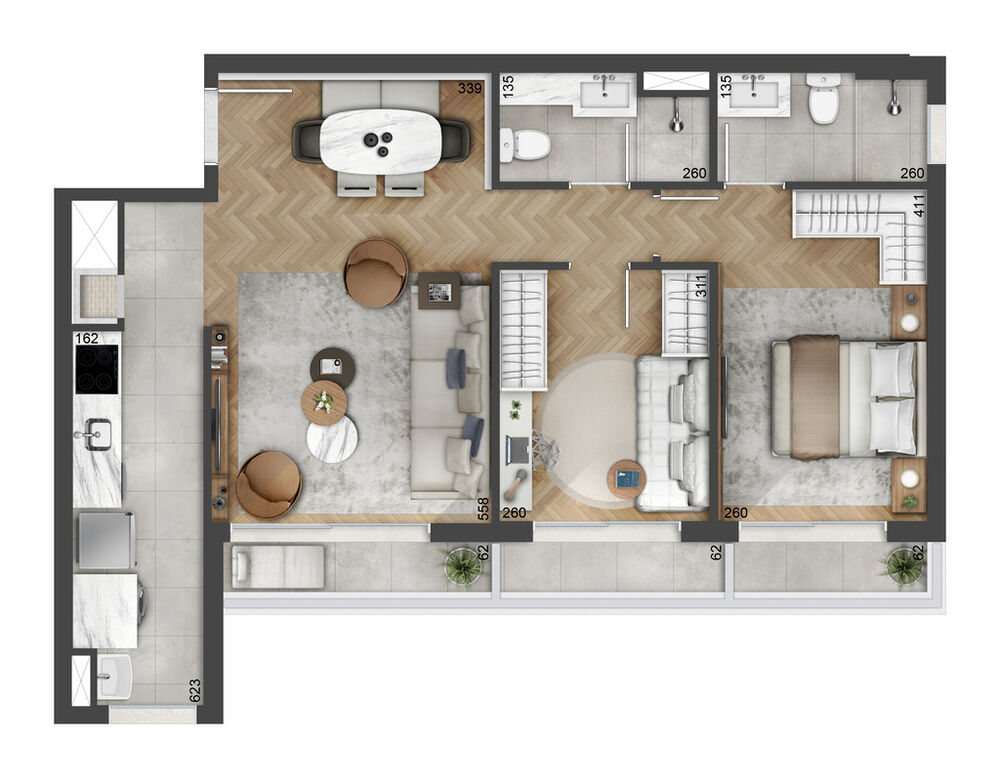Apartamento, 1 quarto, 49 m² - Foto 1