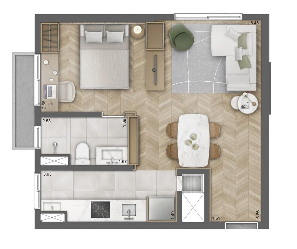 Apartamento, 1 quarto, 43 m² - Foto 35