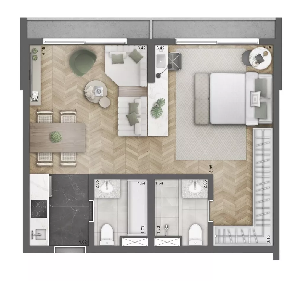 Apartamento, 1 quarto, 43 m² - Foto 13