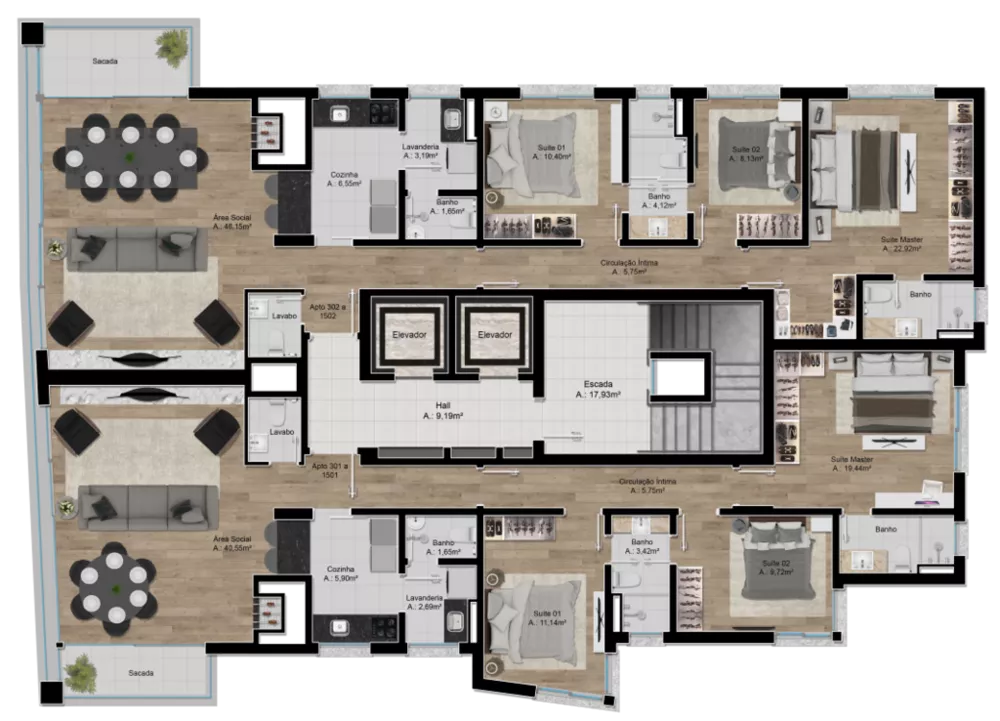 Apartamento, 3 quartos, 131 m² - Foto 9