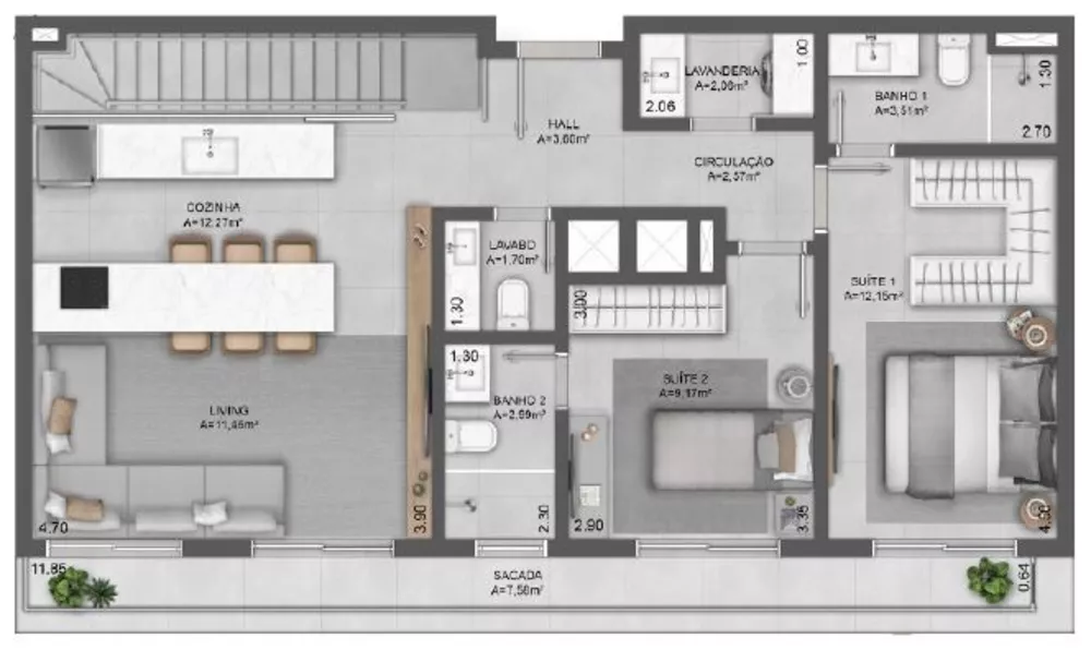 Apartamento, 1 quarto, 47 m² - Foto 5