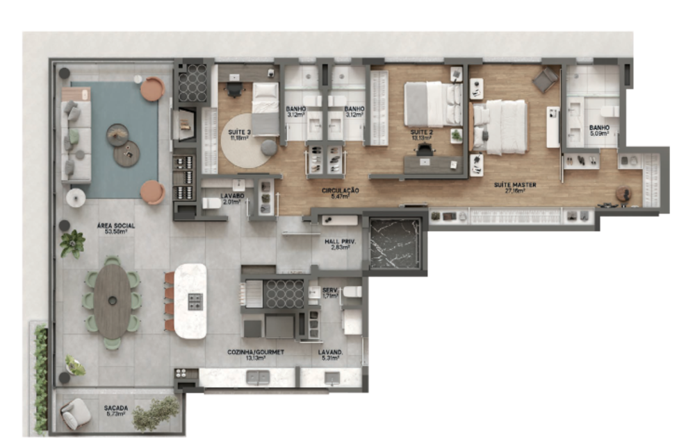 Apartamento, 3 quartos, 160 m² - Foto 2