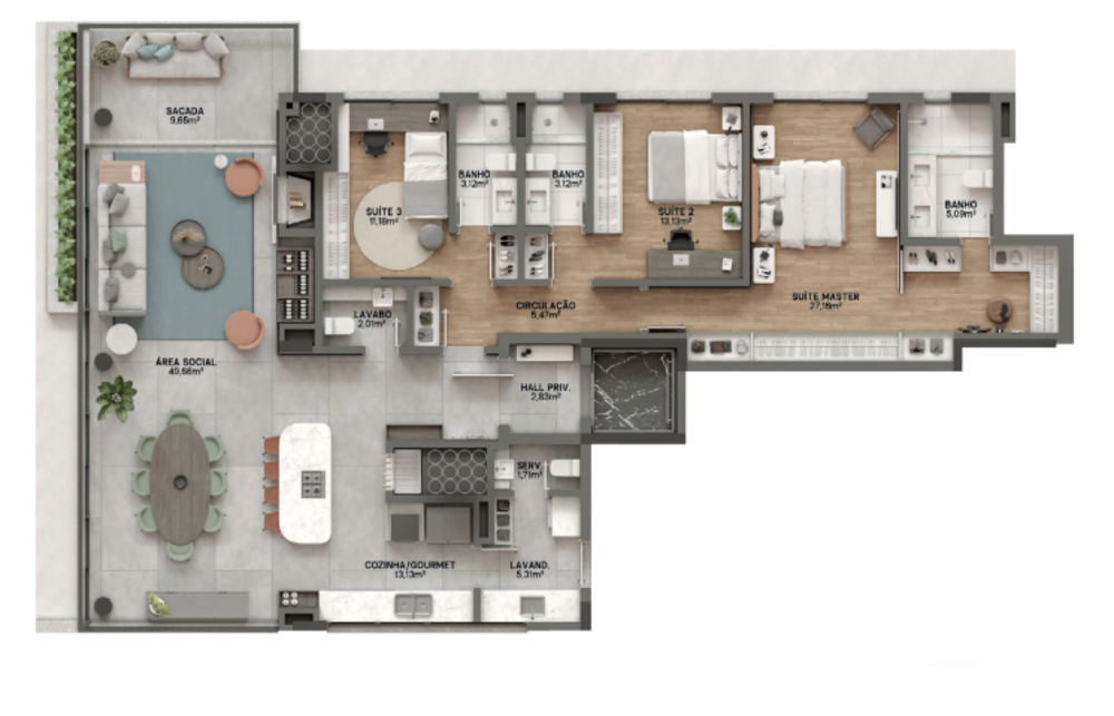 Apartamento, 3 quartos, 160 m² - Foto 3